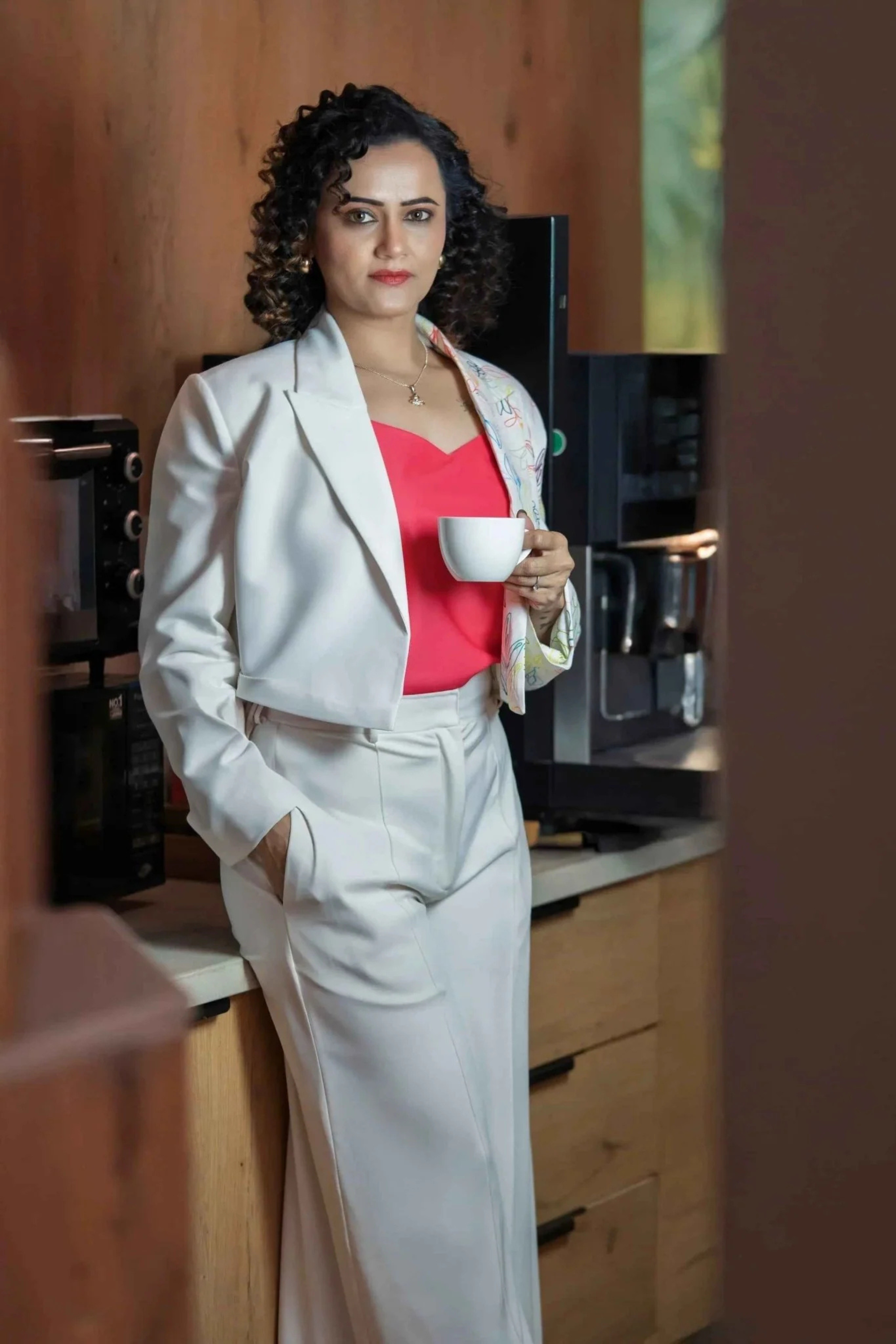 Ivory-Coral Grace Set – Polished Layers for Effortless Elegance